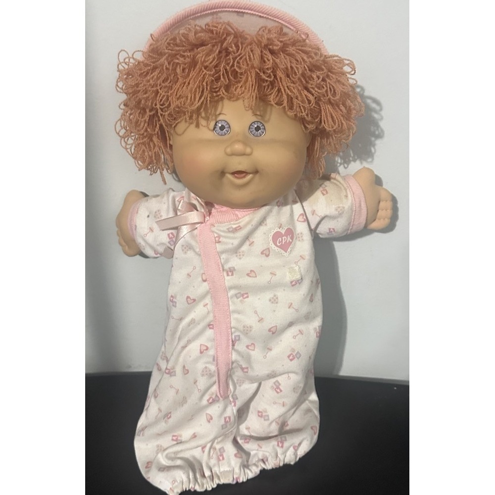 Cabbage Patch Kids 2004 Baby Girl Doll 14.5" Tall  Red Curly Hair/Blue Eyes